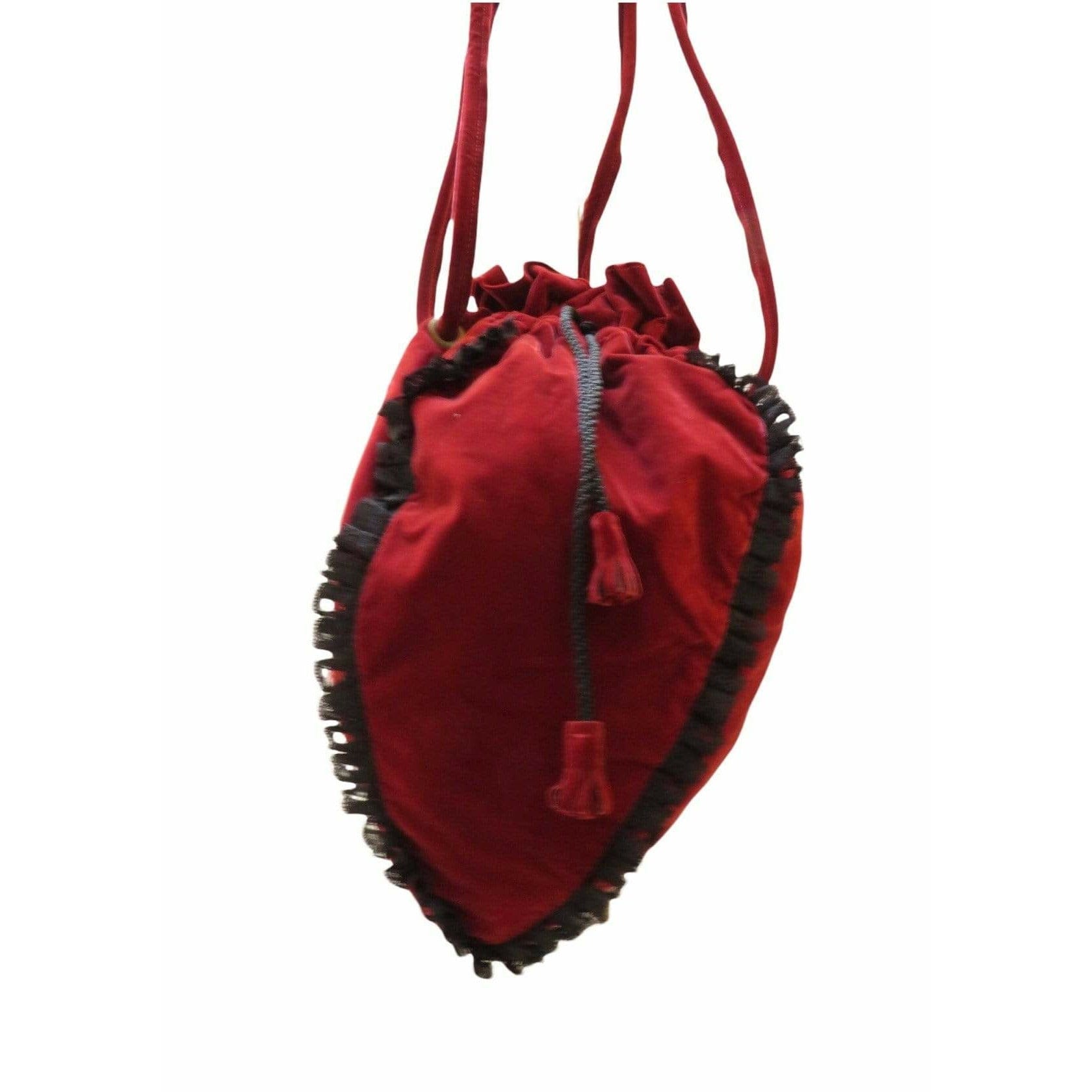 Handbags Chantal Thomass Velvet Drawstring Shoulder Bag Dark Red