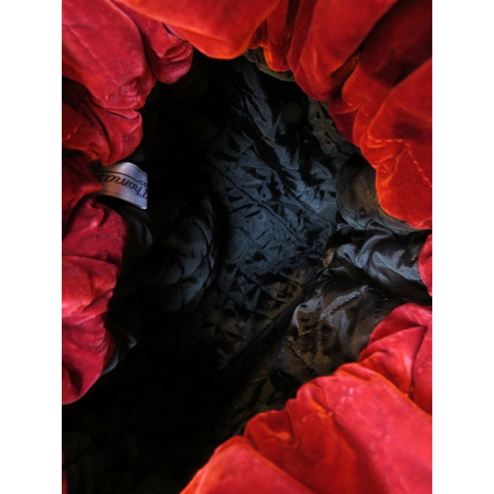 Handbags Chantal Thomass Velvet Drawstring Shoulder Bag Firebrick
