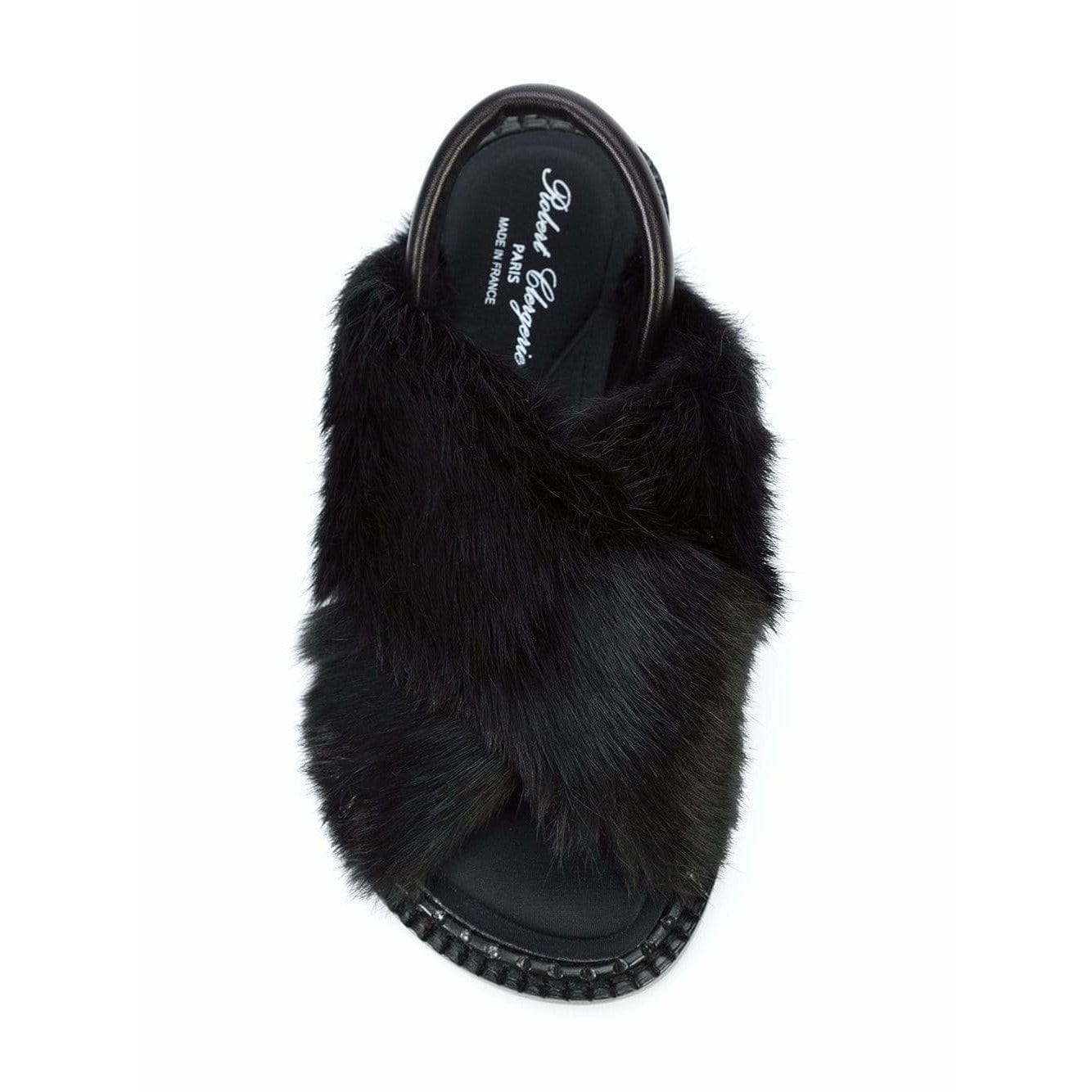 Shoes Clergerie Fur Sandals Black