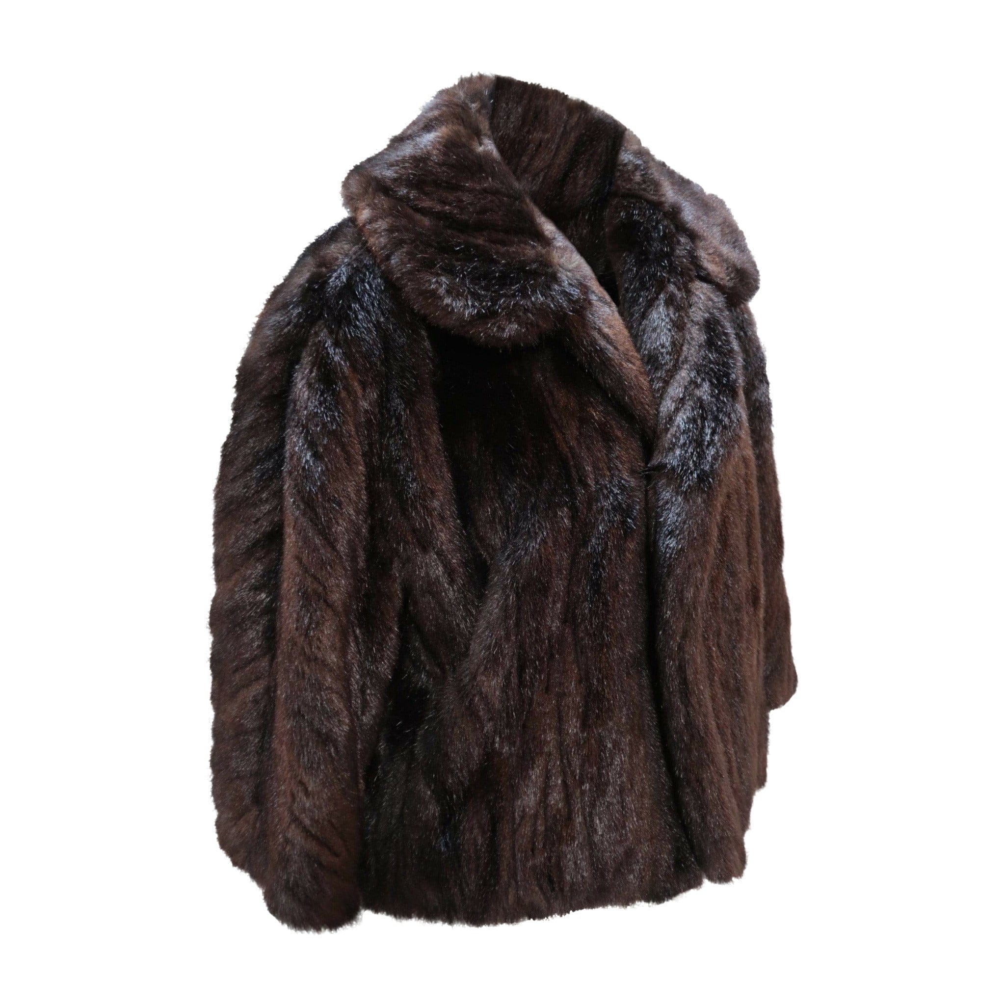 Coats & Jackets Comme Des Garçons Faux Mink Jacket - Brown Short Fur Dark Slate Gray