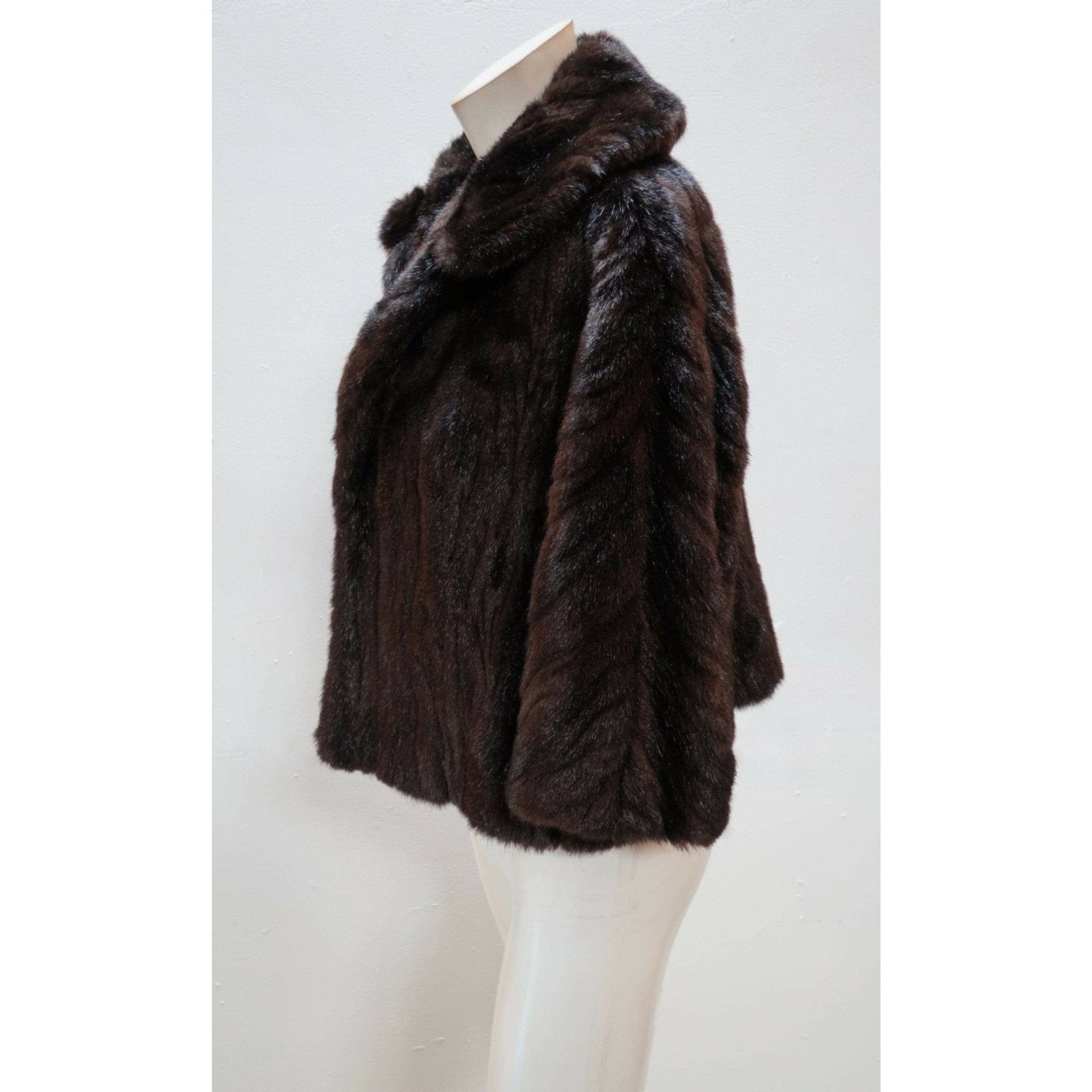 Coats & Jackets Comme Des Garçons Faux Mink Jacket - Brown Short Fur Light Gray