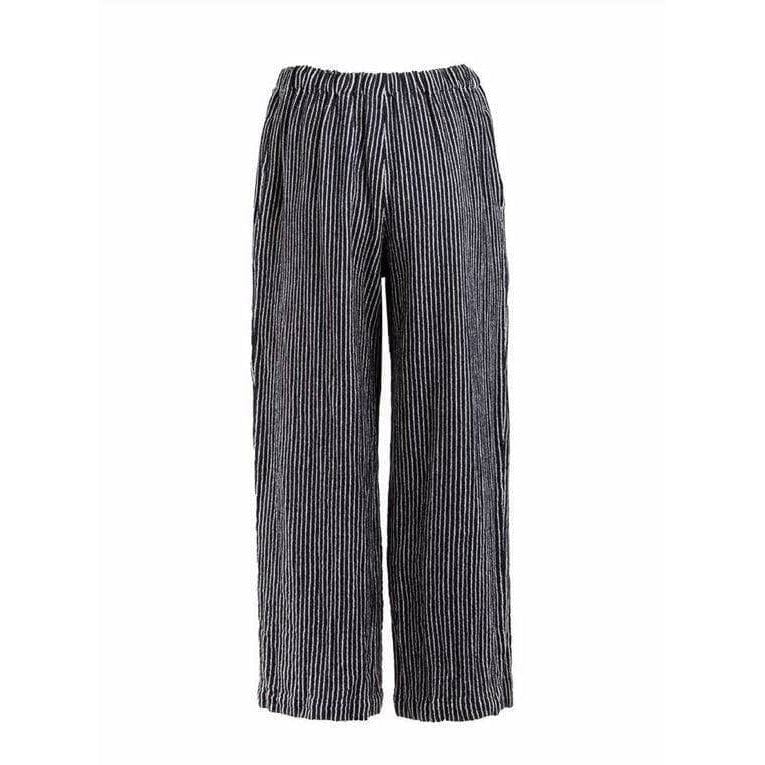 Pants Comme des Garçons Wide Leg Pants - Navy Pinstripe Wool Dark Slate Gray