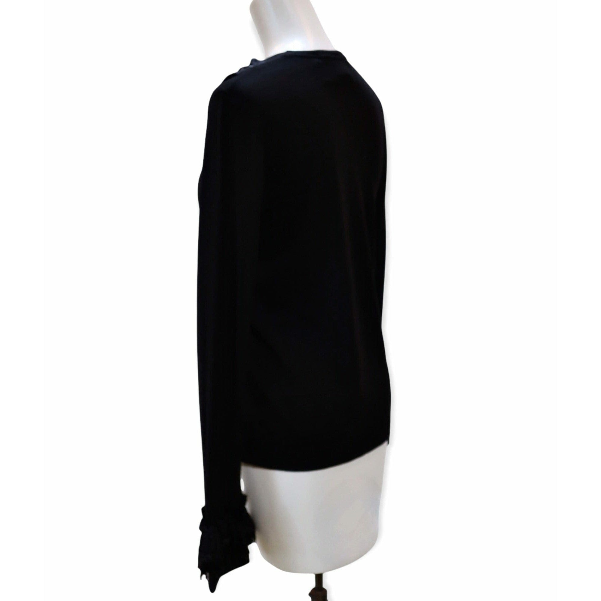 Shirts & Tops Comme des Garçons Sequin Top - Black Wool Ruffle Gray
