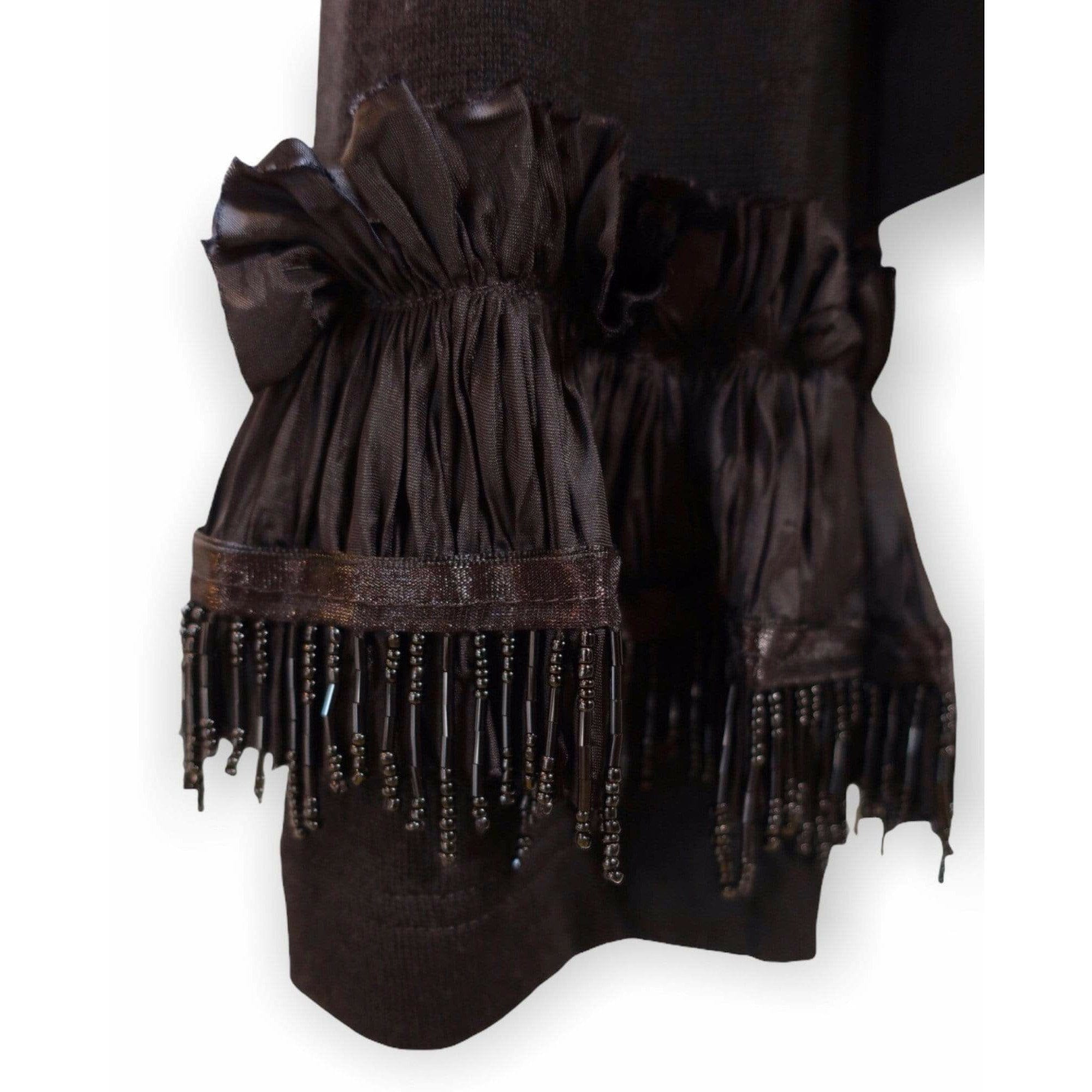Shirts & Tops Comme des Garçons Sequin Top - Black Wool Ruffle Black