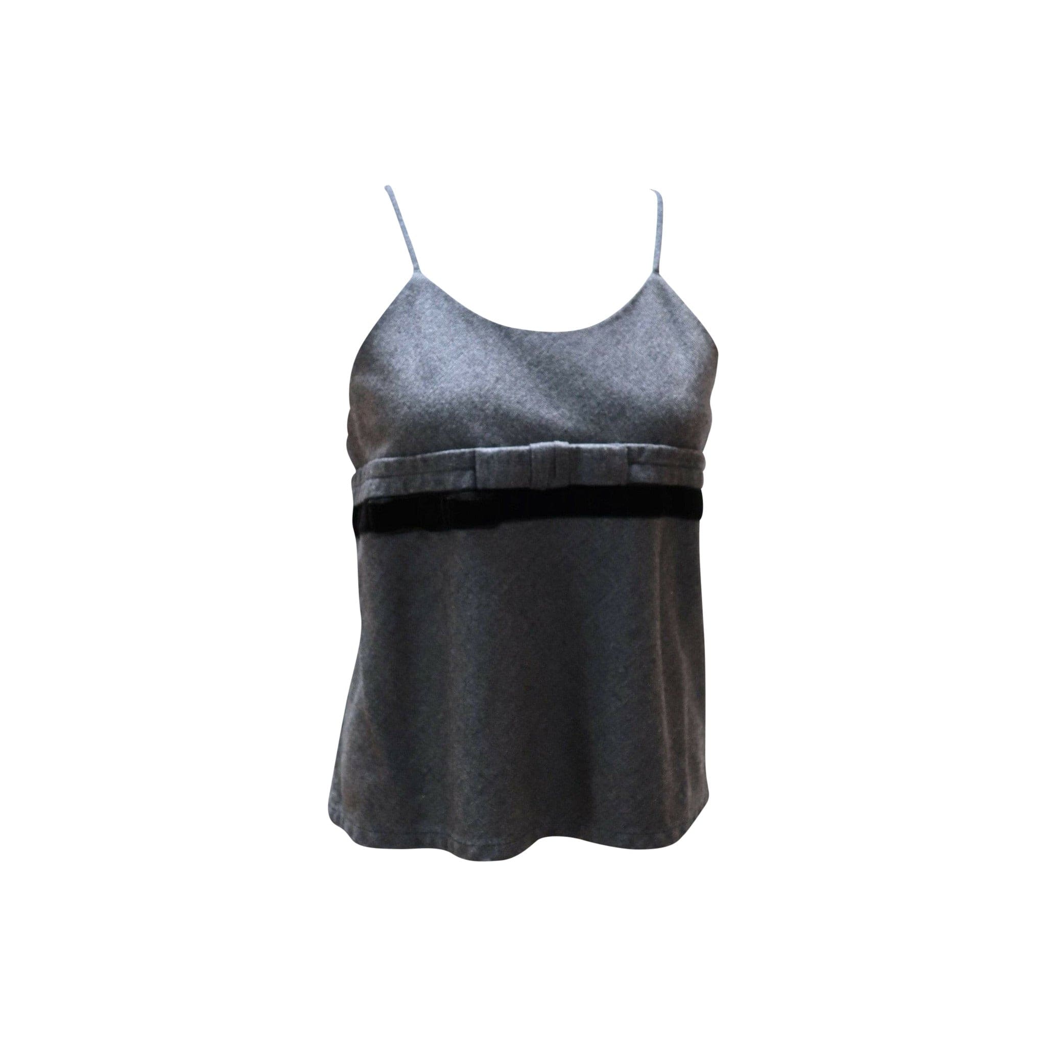 Shirts & Tops Comme des Garçons Wool Tank - Grey Bow Detail Dark Slate Gray