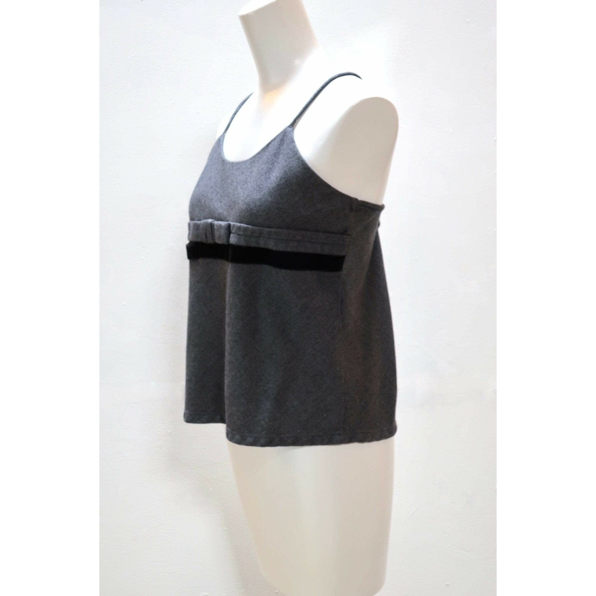 Shirts & Tops Comme des Garçons Wool Tank - Grey Bow Detail Dark Slate Gray
