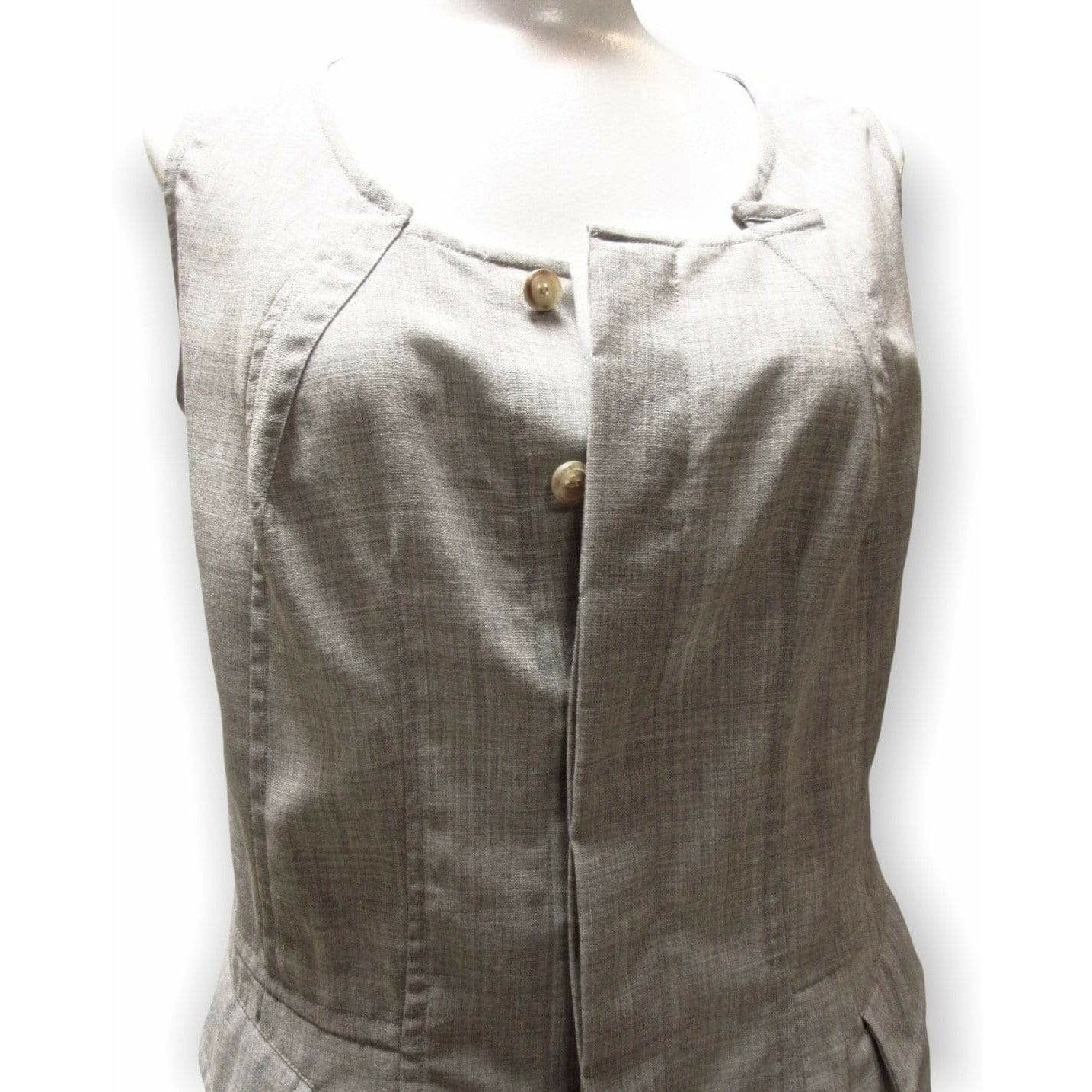 Shirts & Tops Comme Des Garçons Darted Vest - Grey Zip Front Dark Olive Green