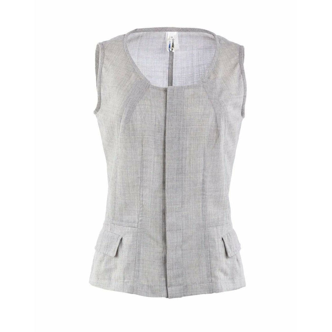 Shirts & Tops Comme Des Garçons Darted Vest - Grey Zip Front Gray