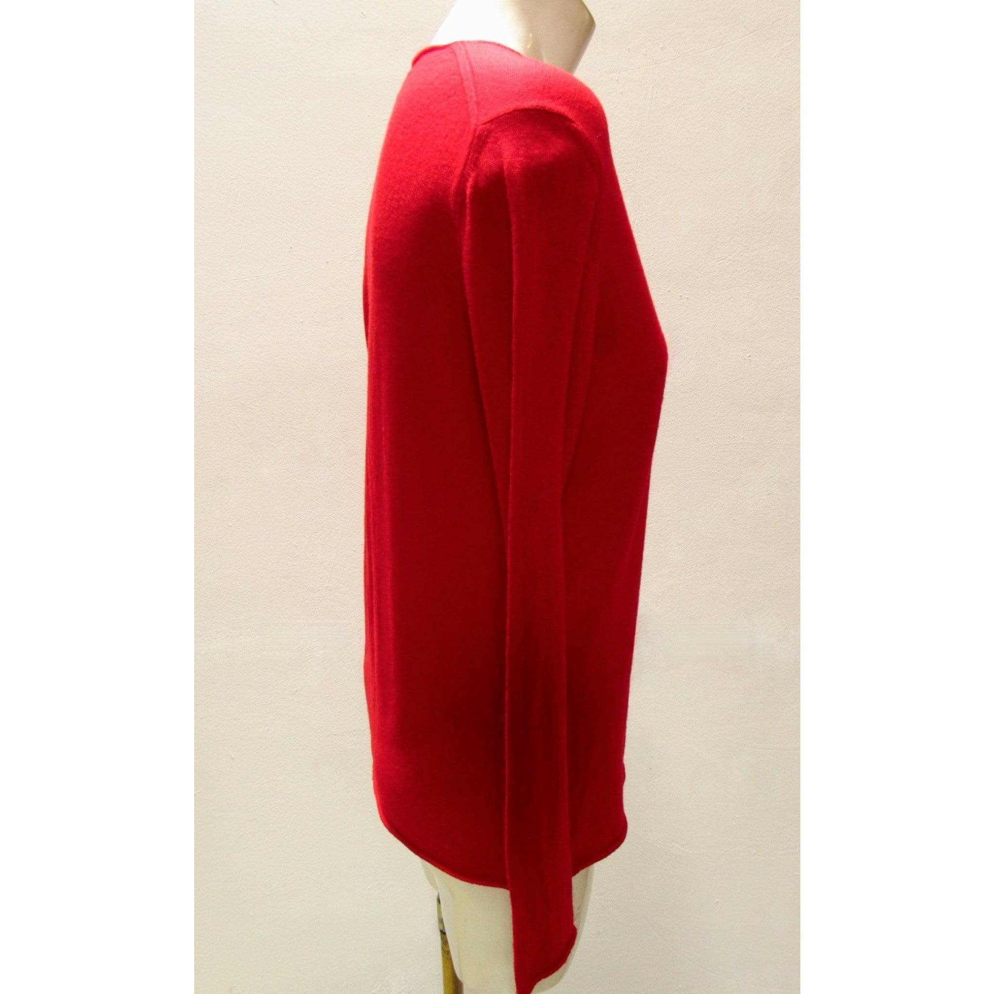 Shirts & Tops Comme Des Garçons Flower Sweater - Red Lambswool V-Neck Dark Red