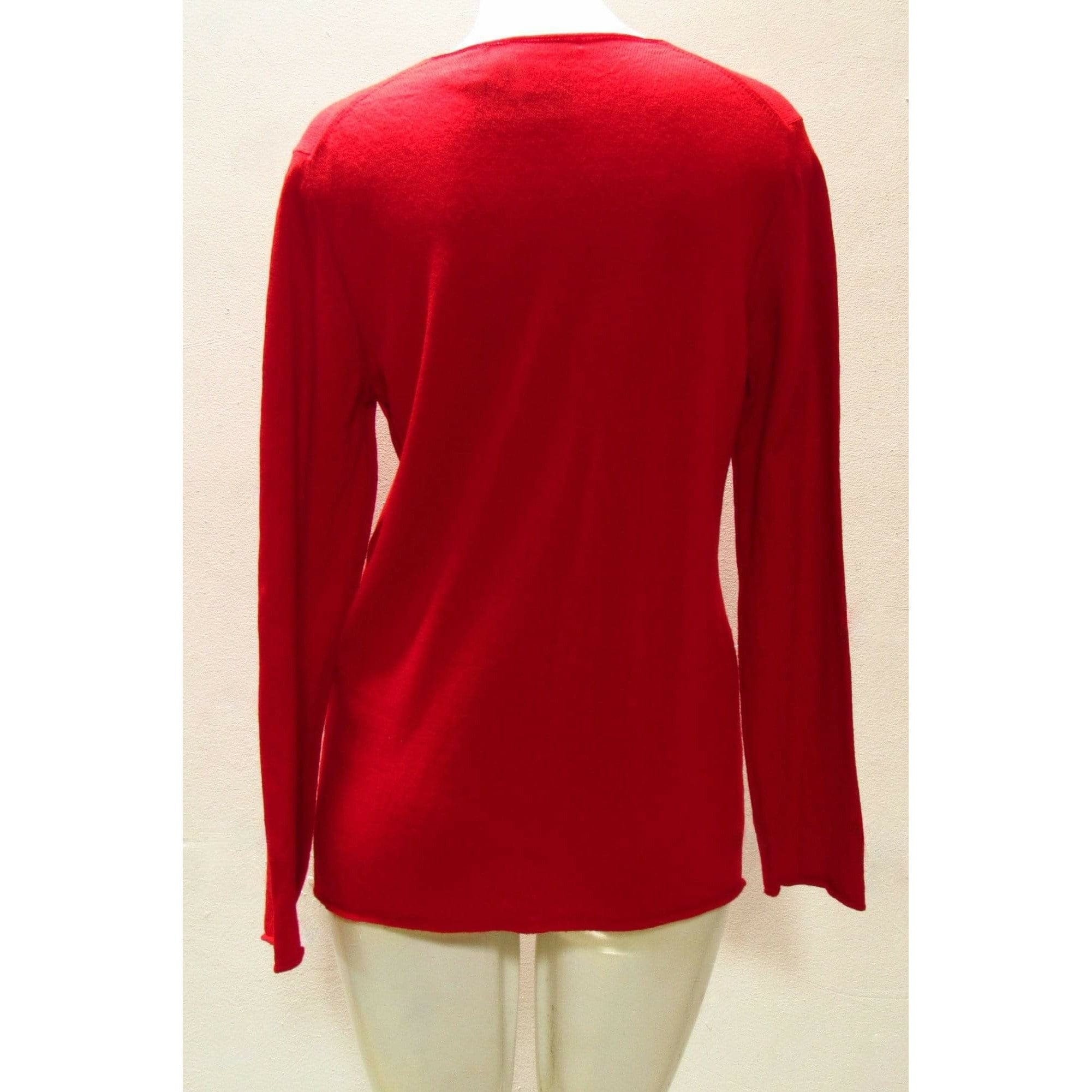 Shirts & Tops Comme Des Garçons Flower Sweater - Red Lambswool V-Neck Light Gray