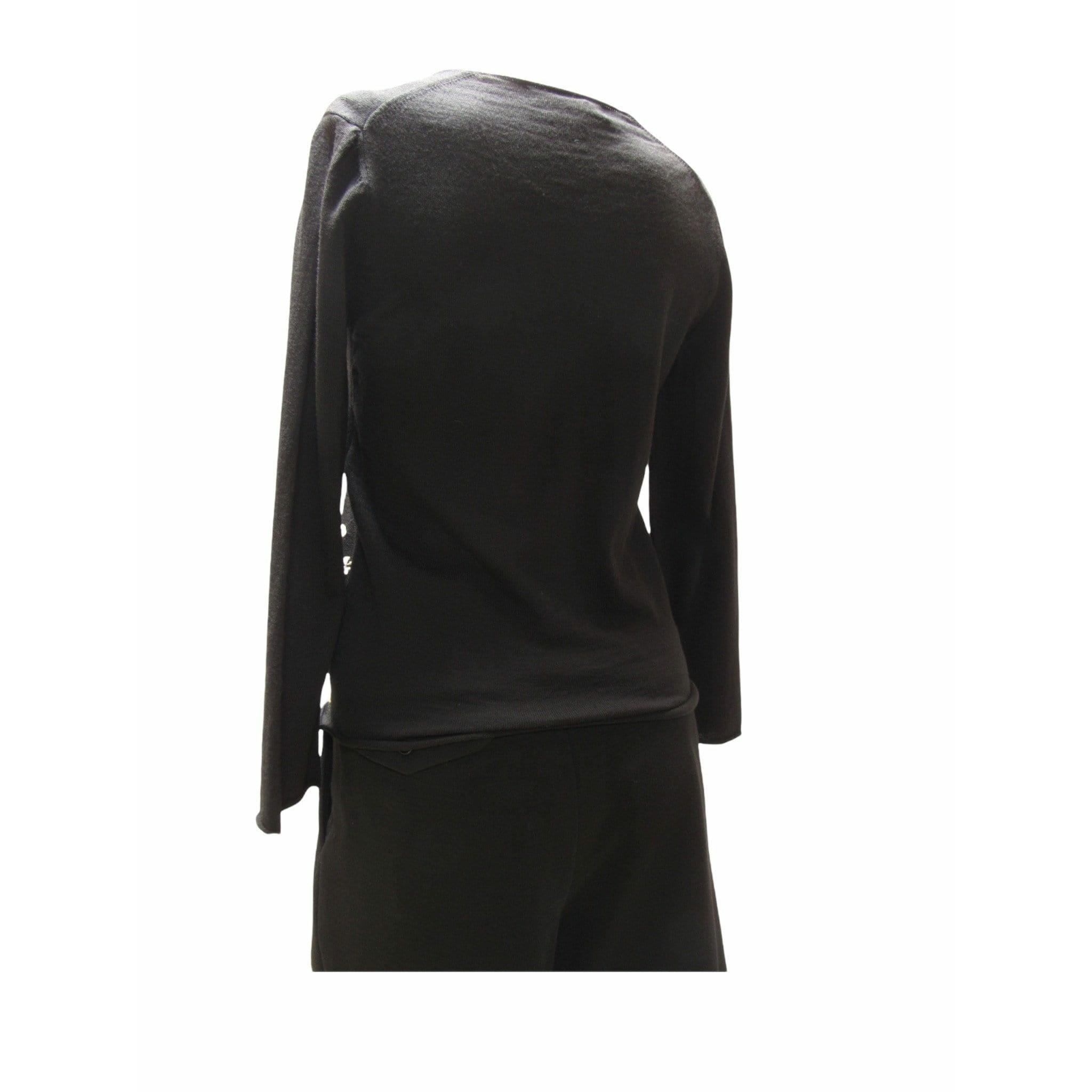 Shirts & Tops Comme des Garçons Knit Top - Black Floral Long Sleeve Black