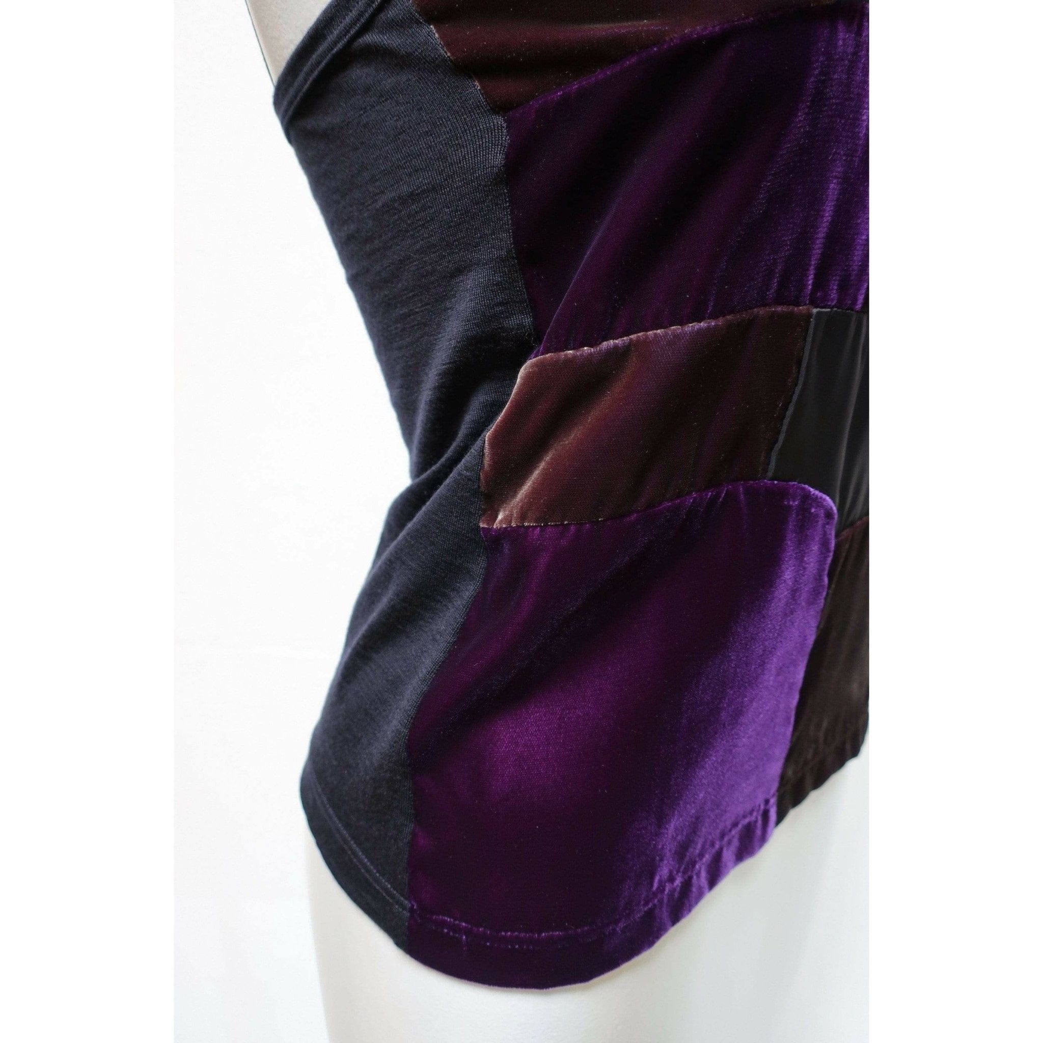 Shirts & Tops Comme Des Garçons Patchwork Top - Purple Velvet Stretch Lavender