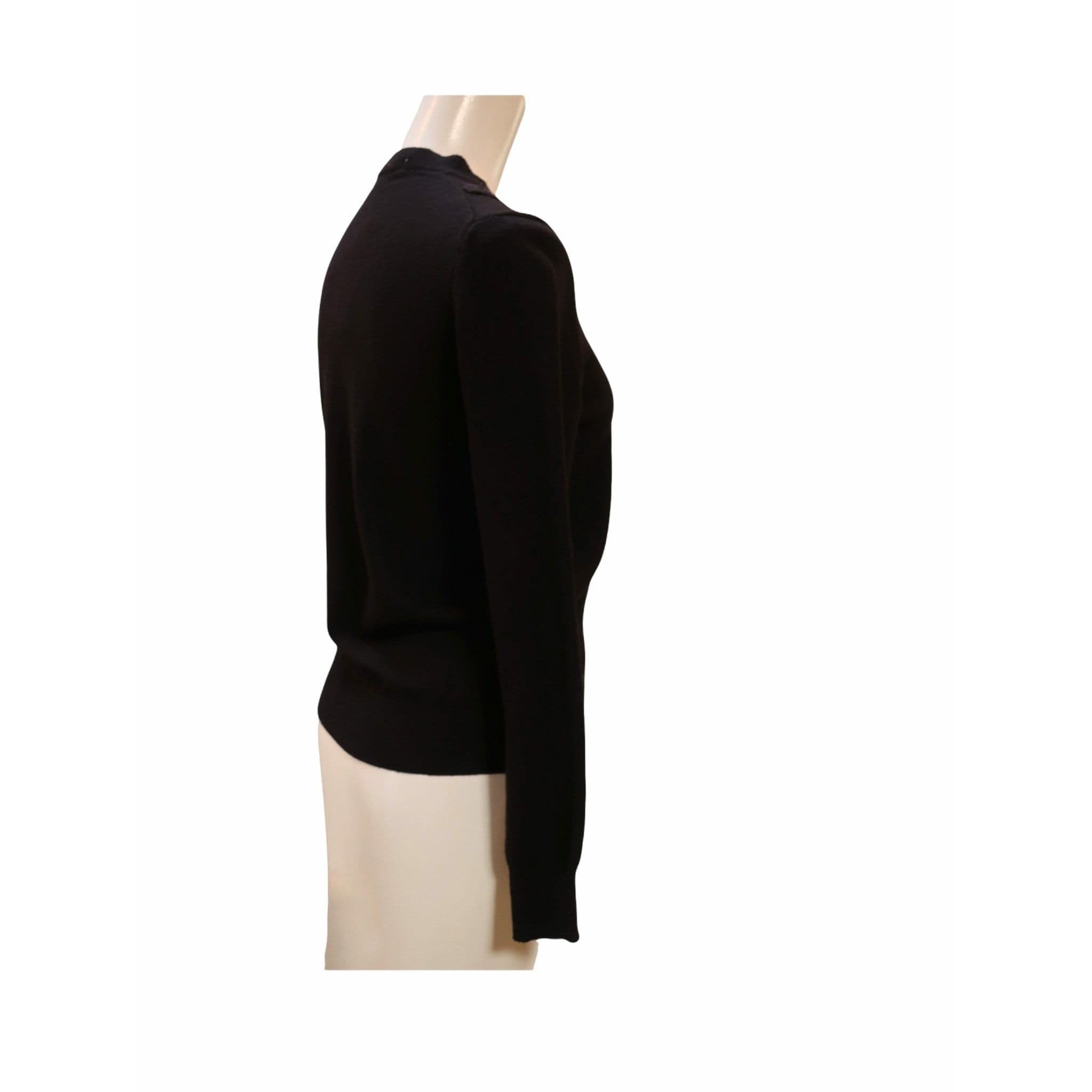 Shirts & Tops Comme des Garçons Embellished Sweater - Black Wool Mock Neck Black