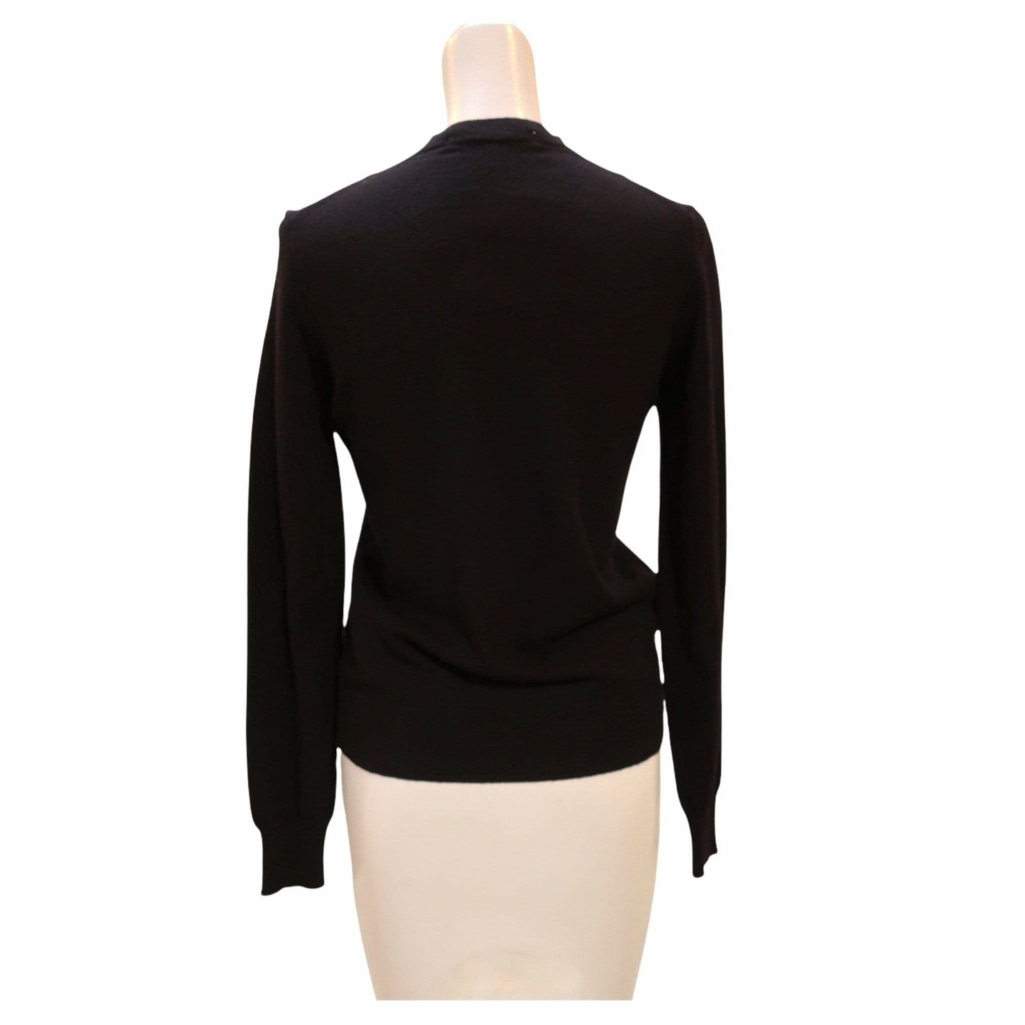Shirts & Tops Comme des Garçons Embellished Sweater - Black Wool Mock Neck Light Gray