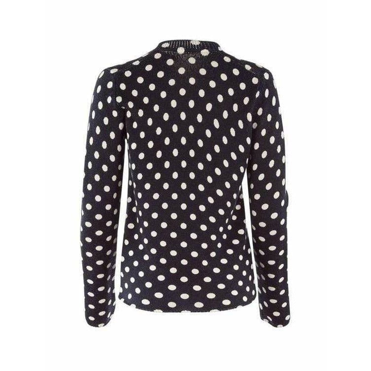 Shirts & Tops Comme Des Garçons Polka Dot Sweater - Navy Cotton V-Neck Dark Slate Gray