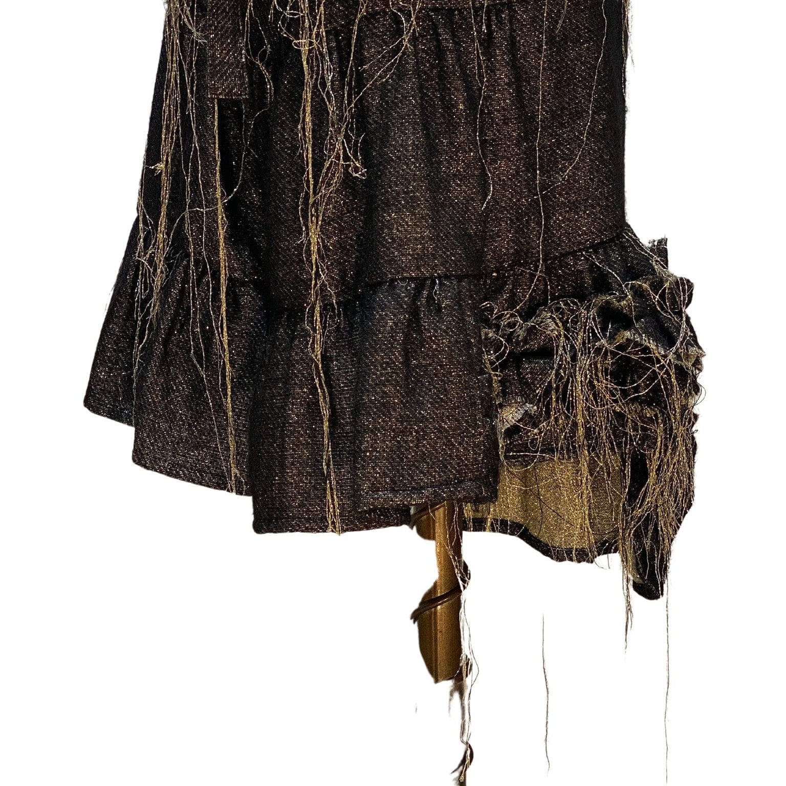 Skirts Comme des Garçons Belted Skirt - Black Mohair Frayed Black