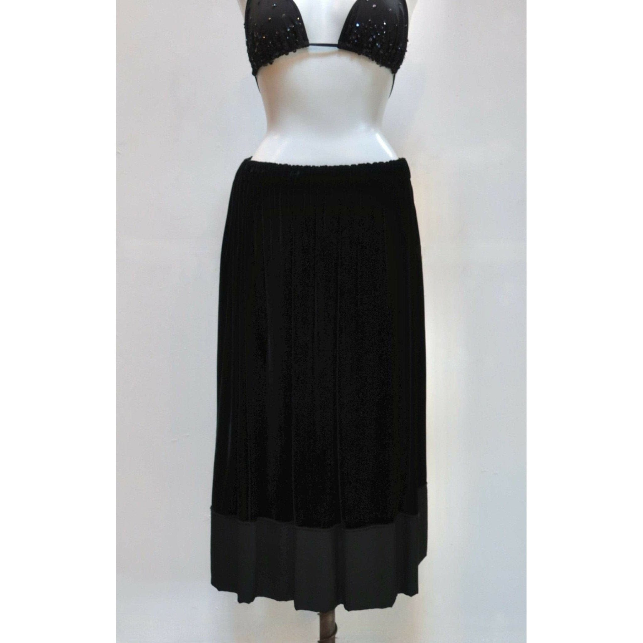 Skirts Comme Des Garçons Velvet Skirt - Black Drawstring Midi Black