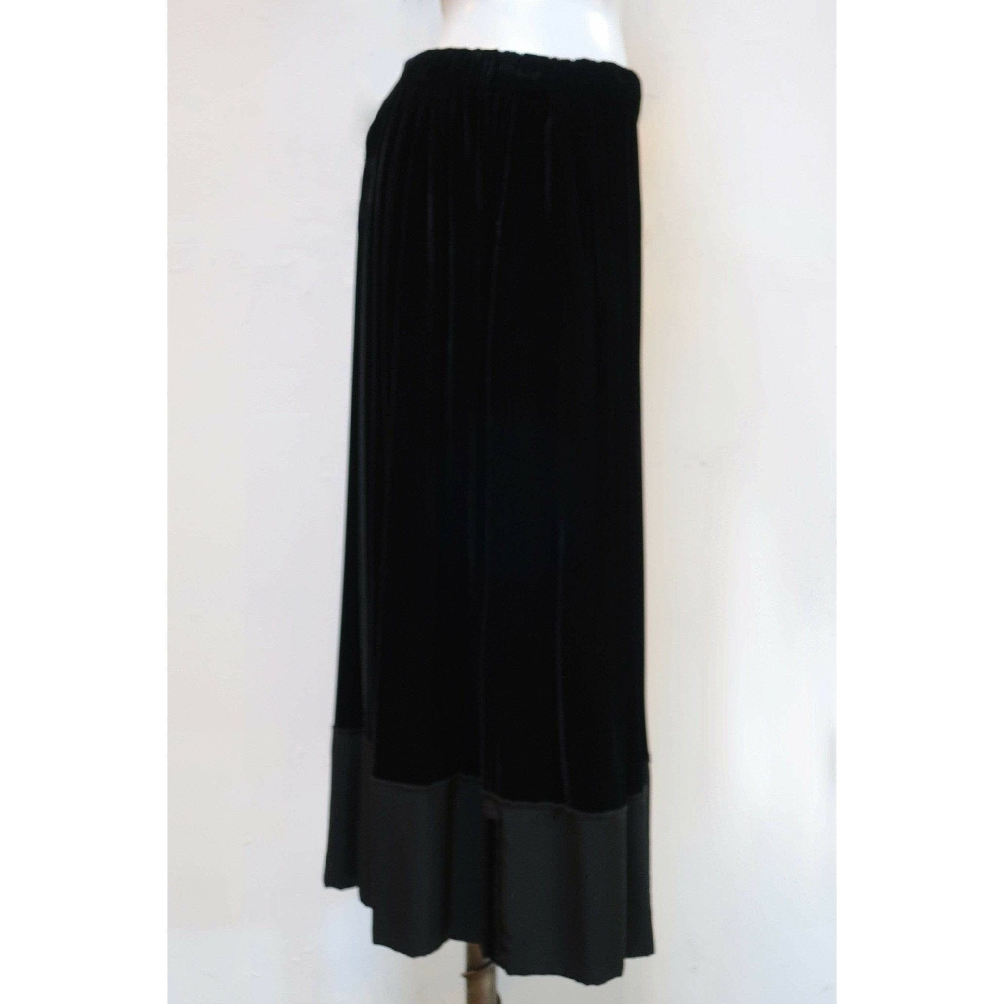 Skirts Comme Des Garçons Velvet Skirt - Black Drawstring Midi Light Gray