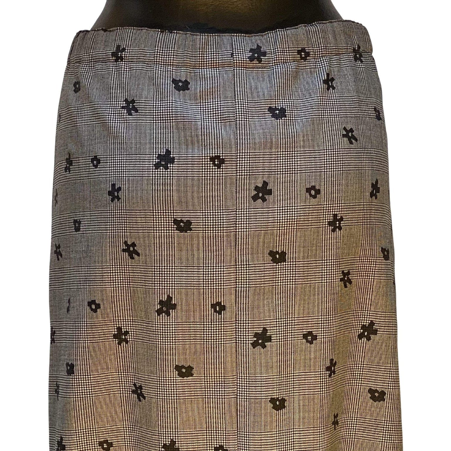Skirts Comme des Garçons Straight Skirt - Plaid Wool Knee Length Dark Slate Gray