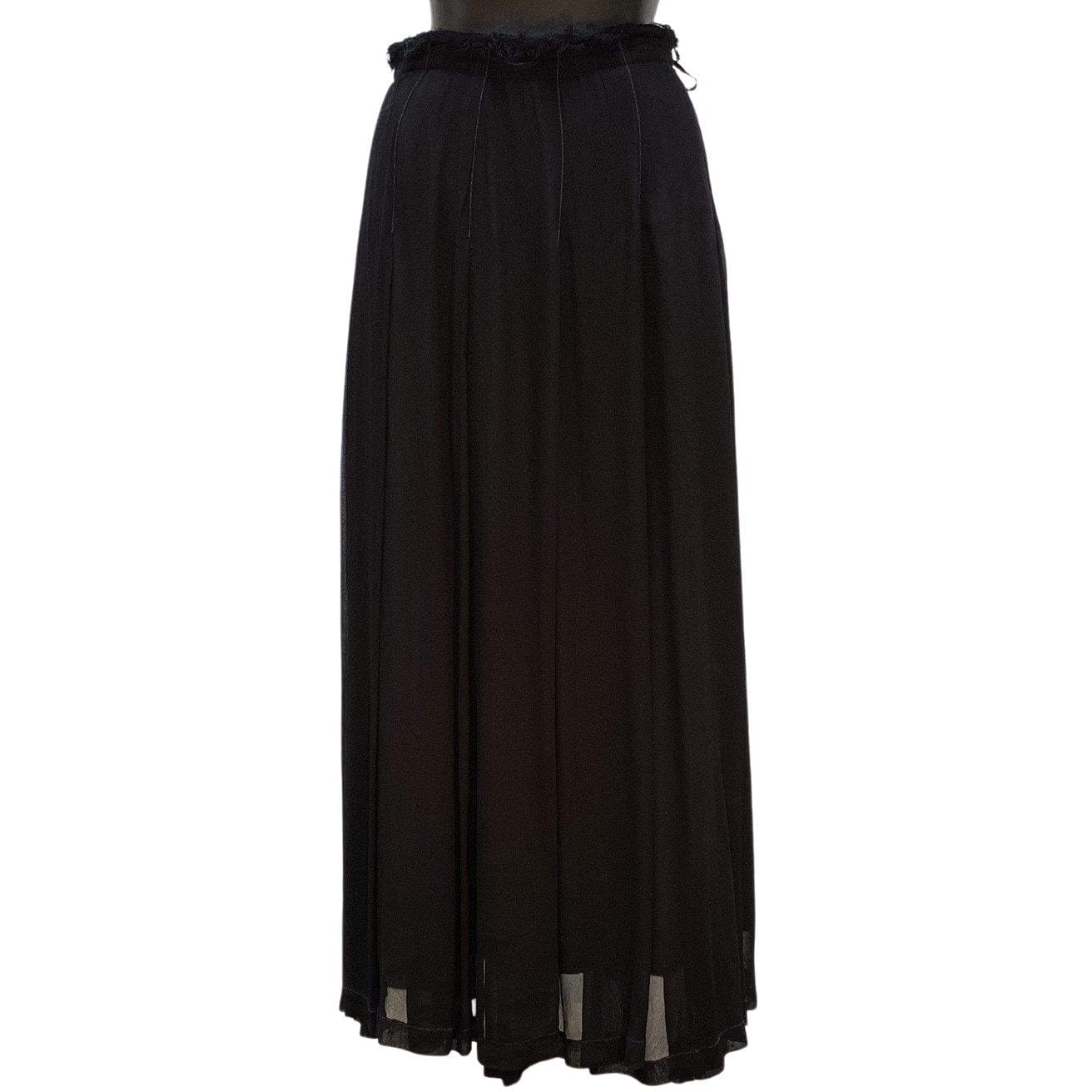 Skirts Comme des Garçons Pleated Skirt - Black Rayon Frayed Black