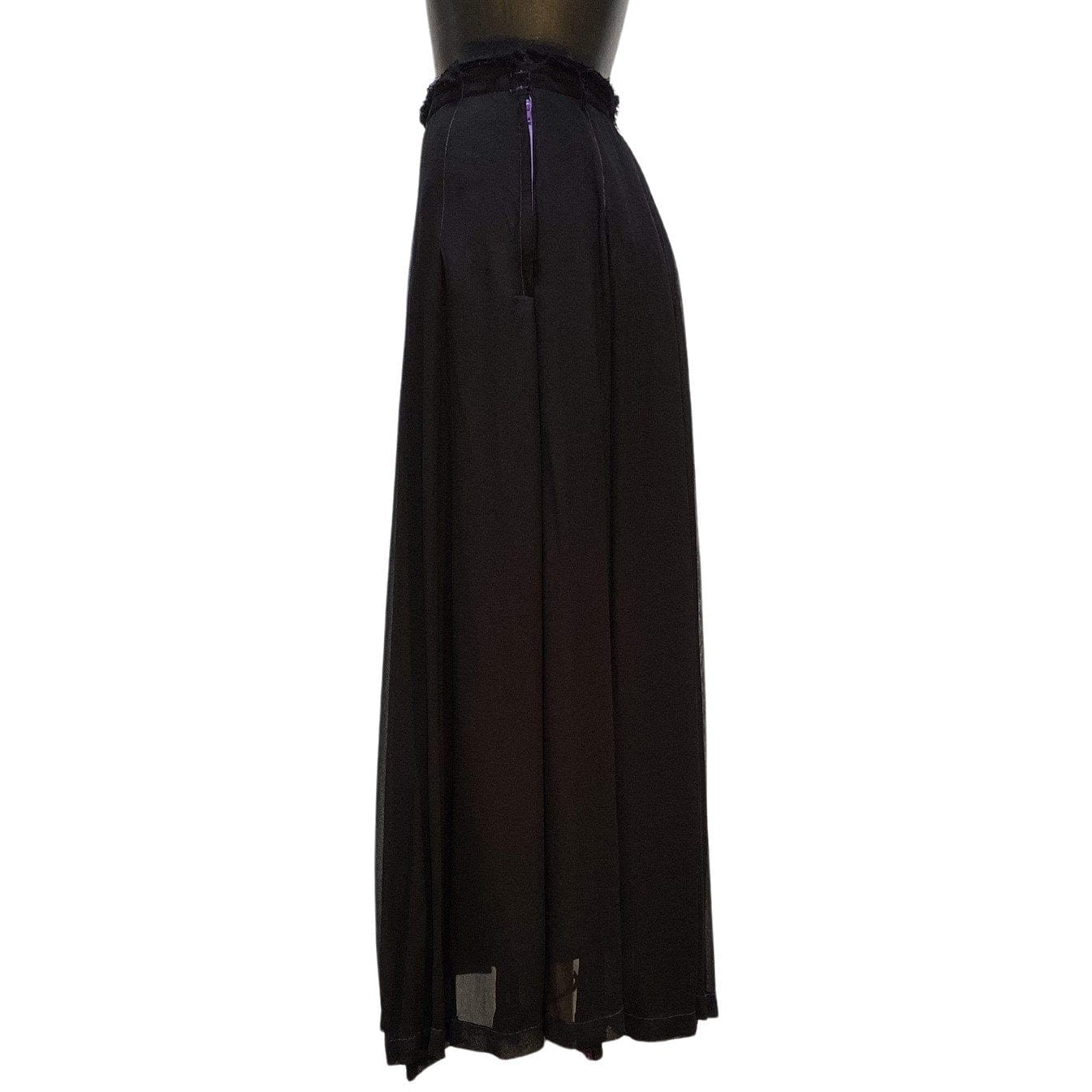 Skirts Comme des Garçons Pleated Skirt - Black Rayon Frayed Black