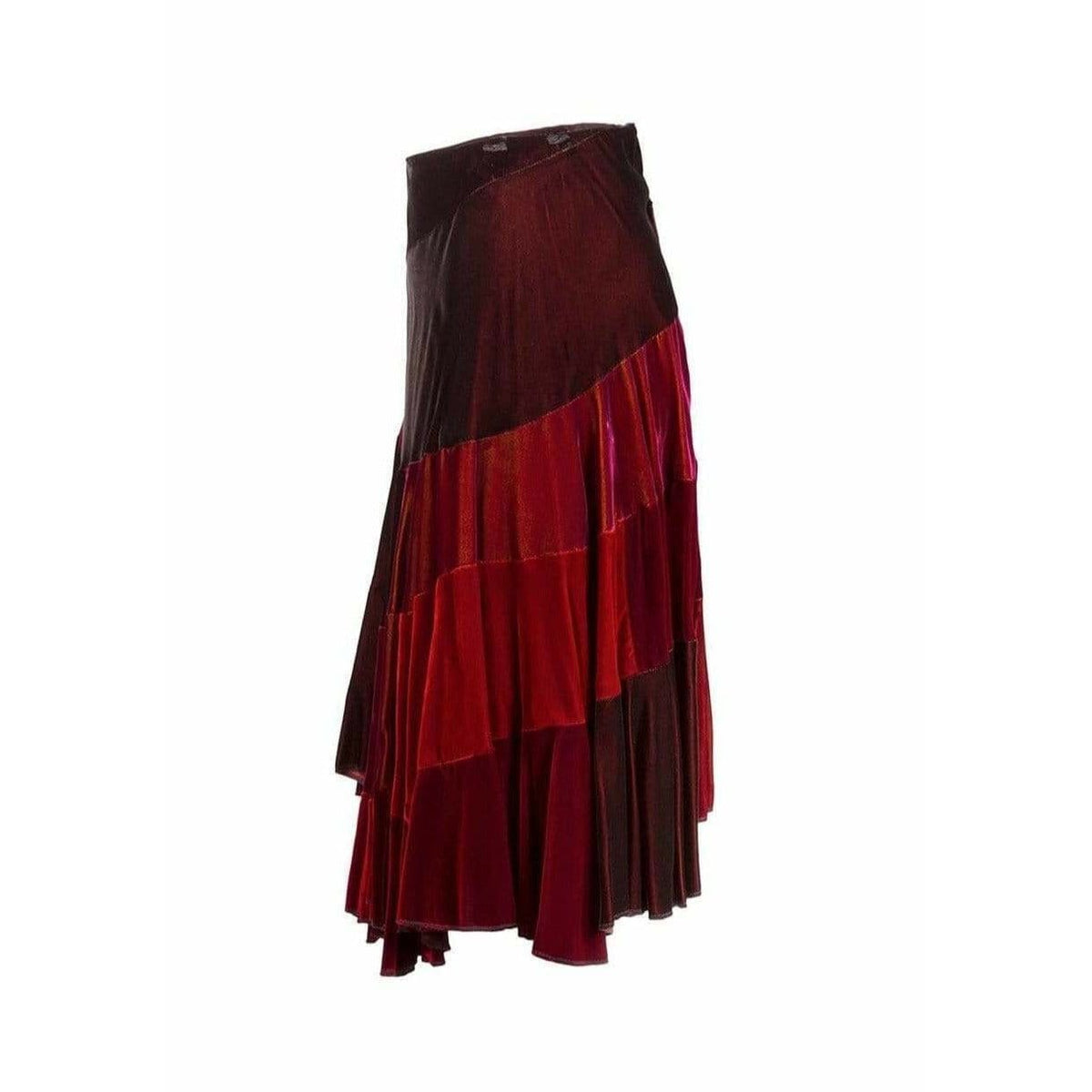 Skirts Comme des Garçons Velvet Skirt - Red Asymmetric Patchwork Black