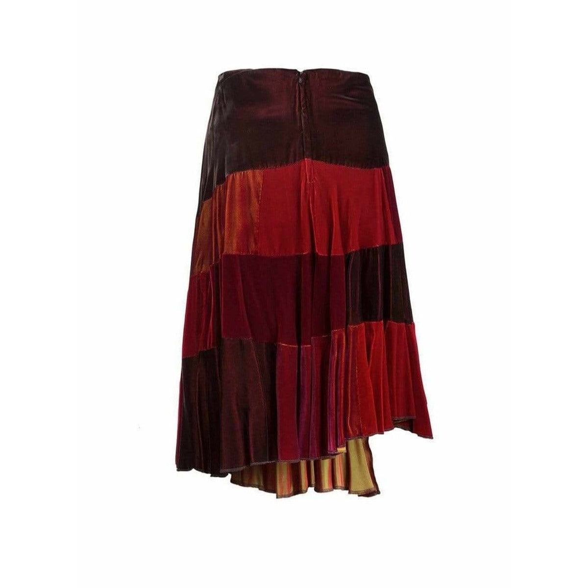 Skirts Comme des Garçons Velvet Skirt - Red Asymmetric Patchwork Black