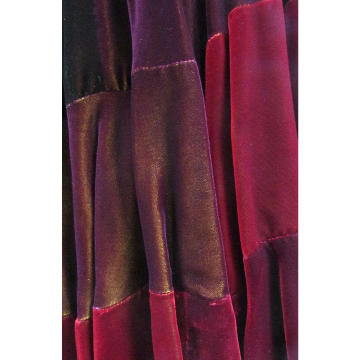 Skirts Comme des Garçons Velvet Skirt - Red Asymmetric Patchwork Saddle Brown