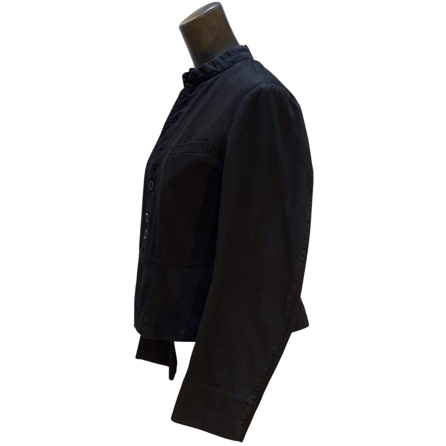 Womens Jackets + Coats Comme des Garçons Buttoned Coat - Black Cotton Flared Black