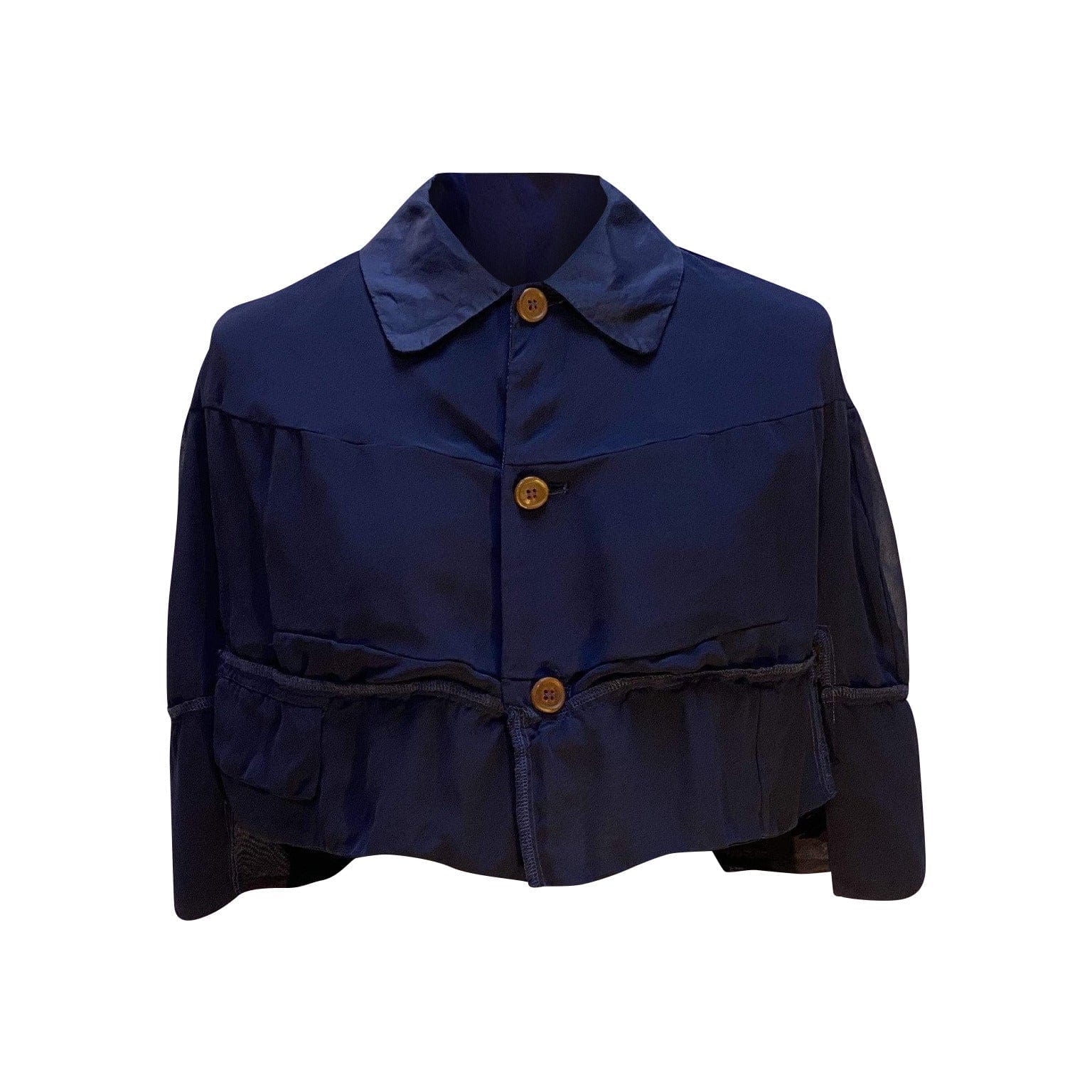 Shirts & Tops Comme des Garçons Short Cape - Navy Silk Georgette Black