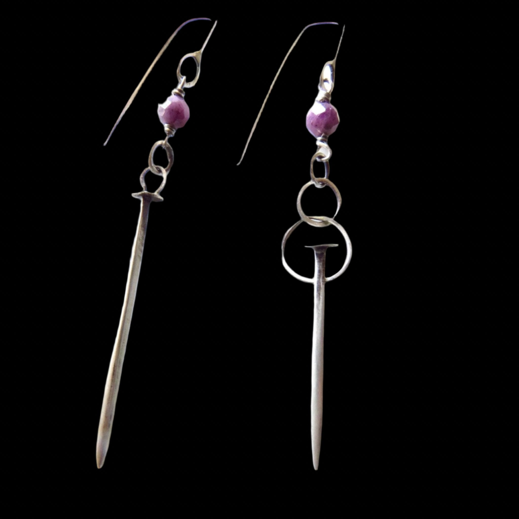 Earrings Tough as Nails Earring White Smoke