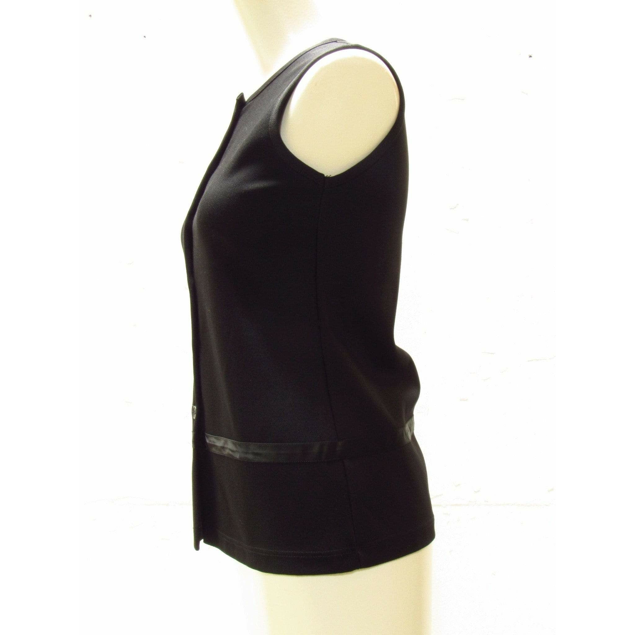 Vests Helmut Lang Minimal Black Buttoned Vest Antique White