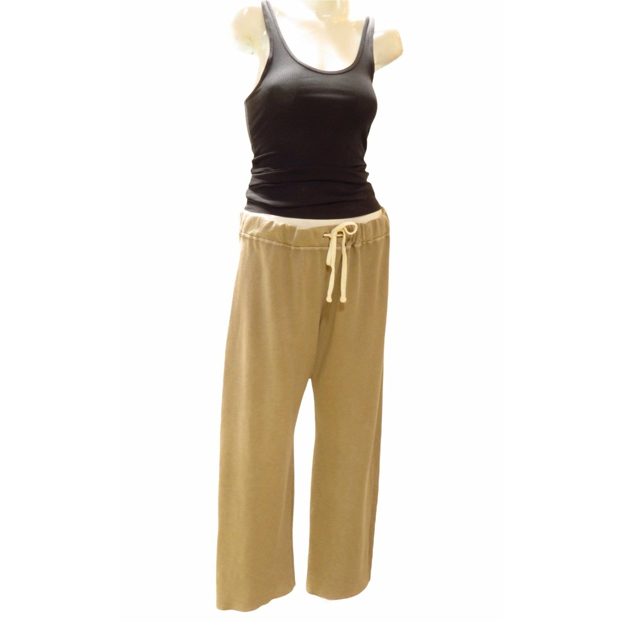 Apparel & Accessories James Perse Vintage Fleece Cutoff Sweatpant - Relaxed French Terry Lounge Dark Khaki