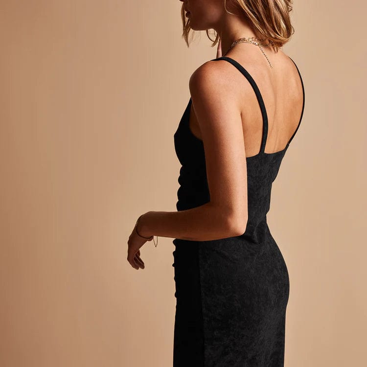 Dresses James Perse Velvet Ruched Cami Dress - Fitted Stretch Velvet Rosy Brown