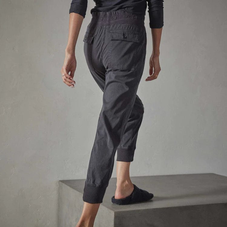 Pants James Perse Mixed Media Pant - Cotton Elastic Waist Light Slate Gray