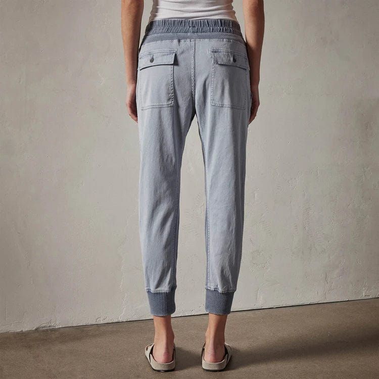 Pants James Perse Mixed Media Pant - Cotton Elastic Waist Dark Gray