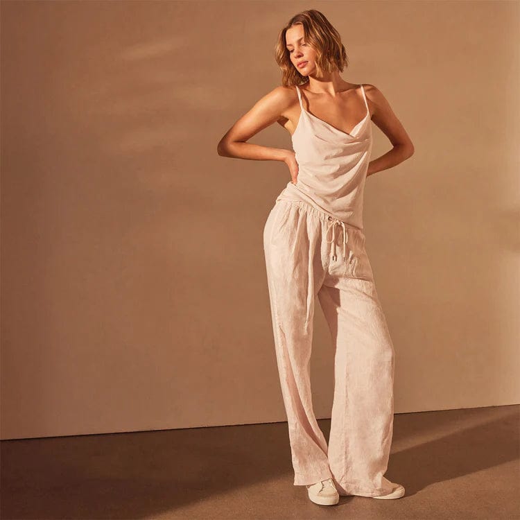 Pants James Perse Wide Leg Relaxed Linen Pant - Garment Dyed Sienna