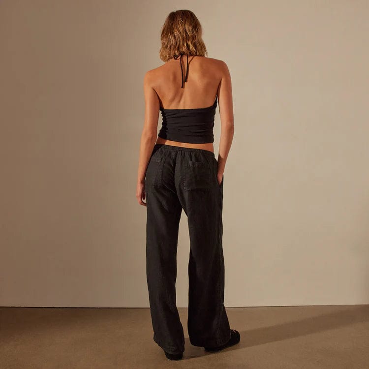 Pants James Perse Wide Leg Relaxed Linen Pant - Garment Dyed Rosy Brown