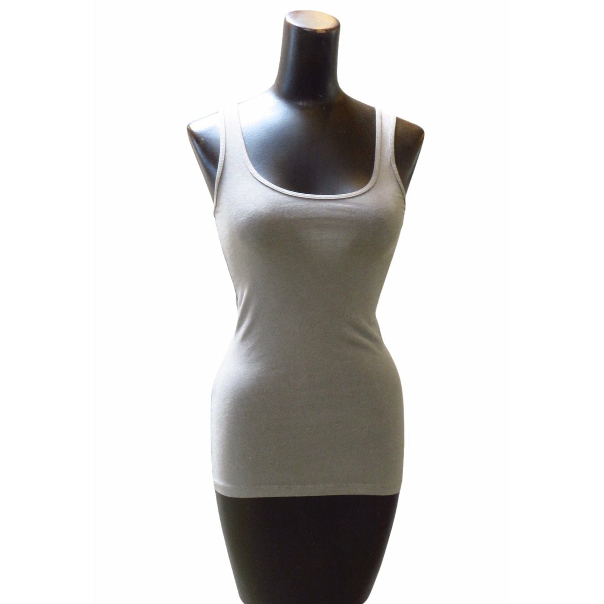Shirts & Tops James Perse Long Tank - Fitted Stretch Layering Cami Dim Gray
