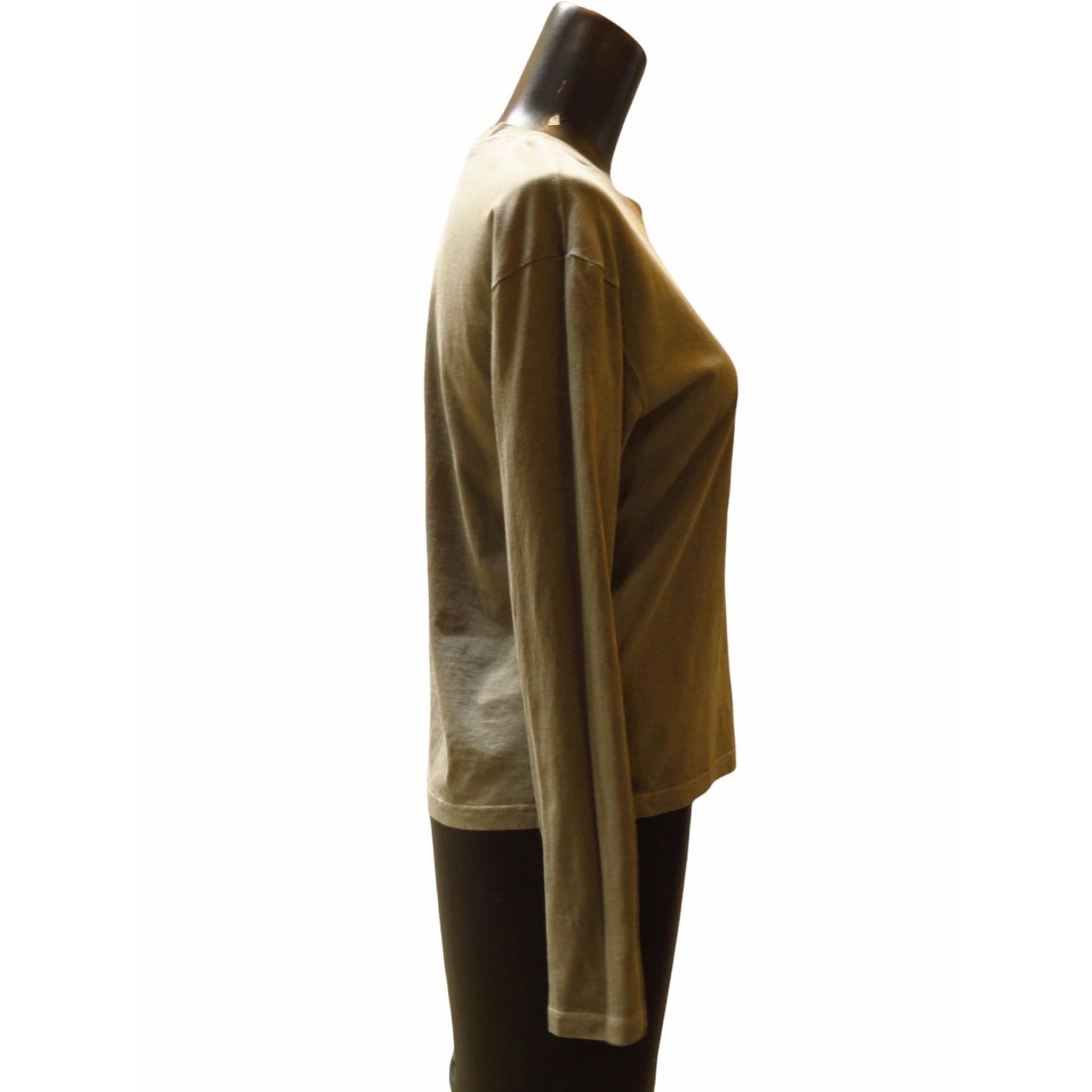 Shirts & Tops James Perse Boxy Long Sleeve Tee - Cropped Jersey Top Dark Olive Green