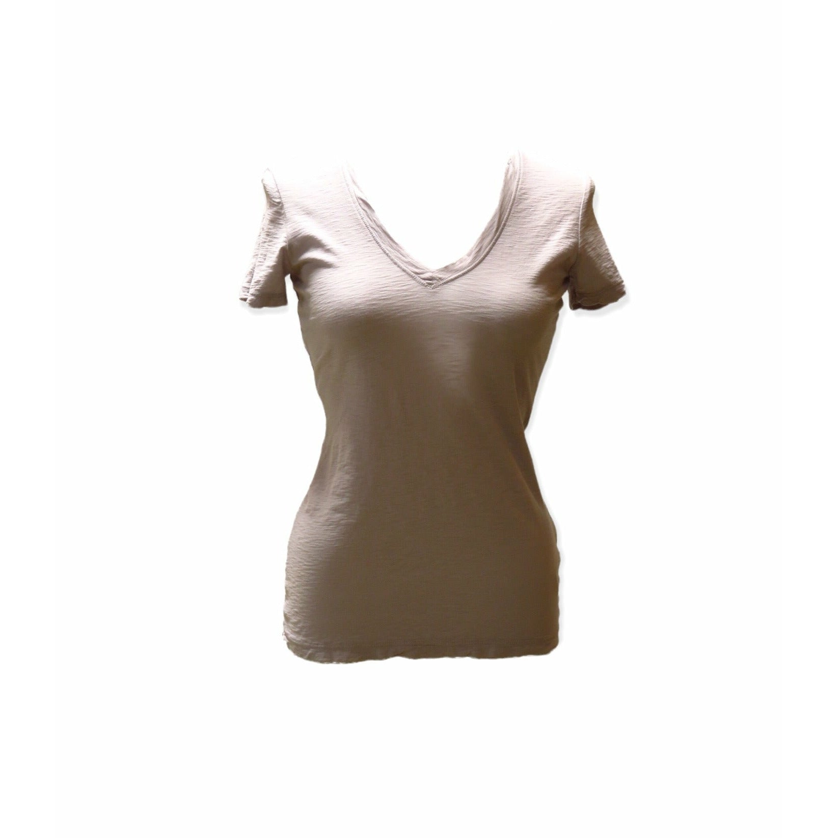 Shirts & Tops James Perse Casual V-Neck Tee - Cotton Slub Top Dark Olive Green
