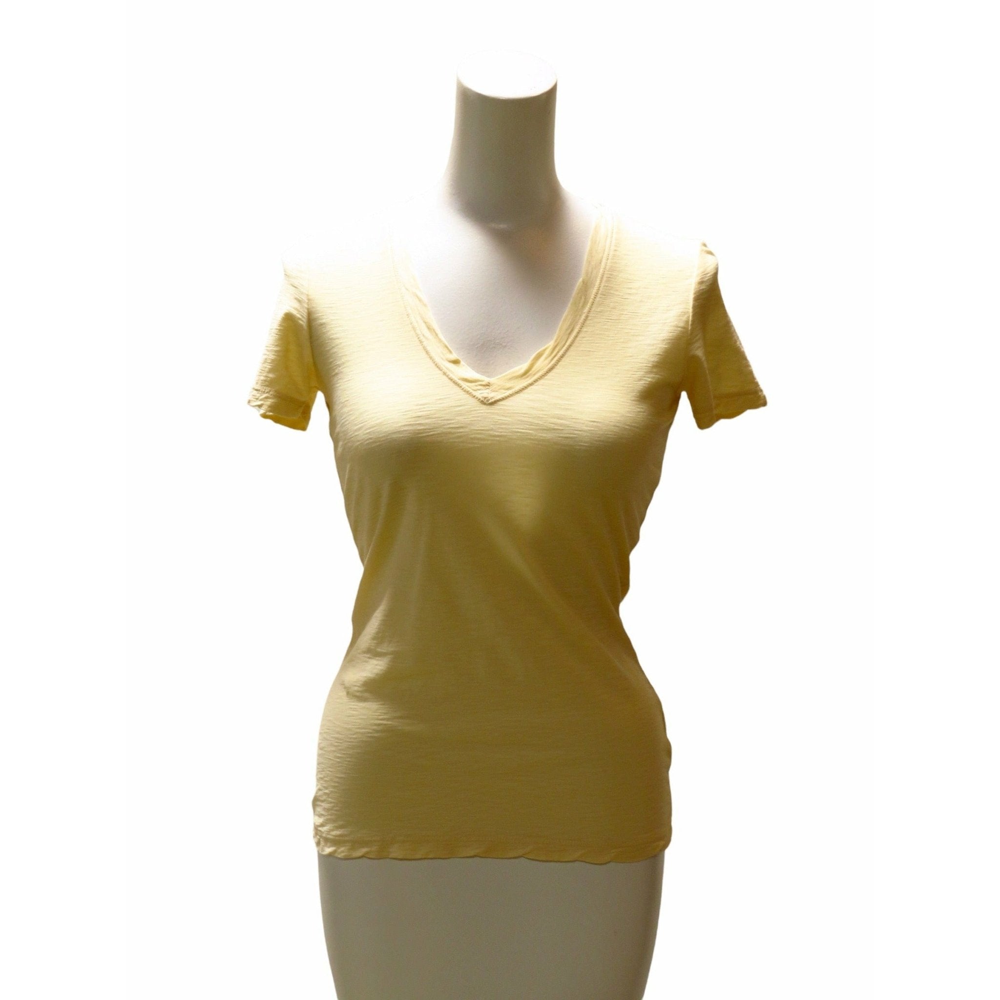 Shirts & Tops James Perse Casual V-Neck Tee - Cotton Slub Top Dark Olive Green