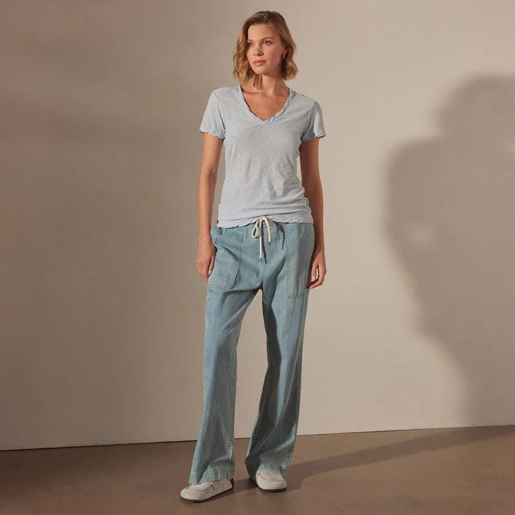 Shirts & Tops James Perse Casual V Neck Tee - Fitted Cotton Slub Slate Gray