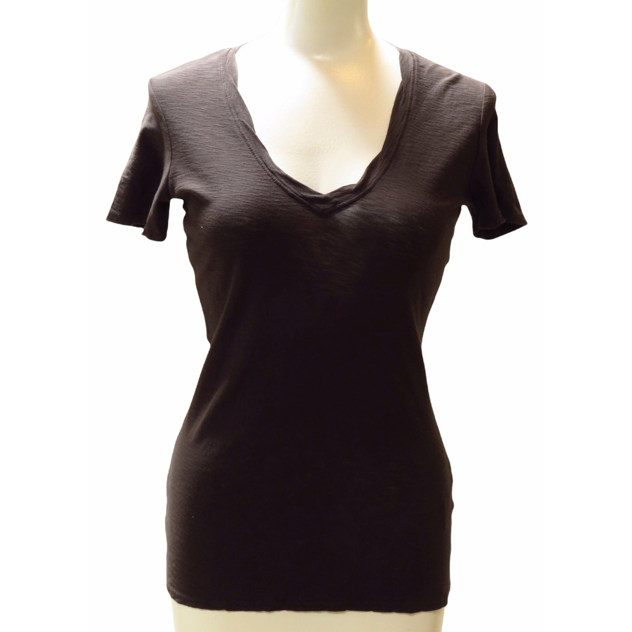 Shirts & Tops James Perse Casual V-Neck Tee - Everyday Cotton Basic Light Gray