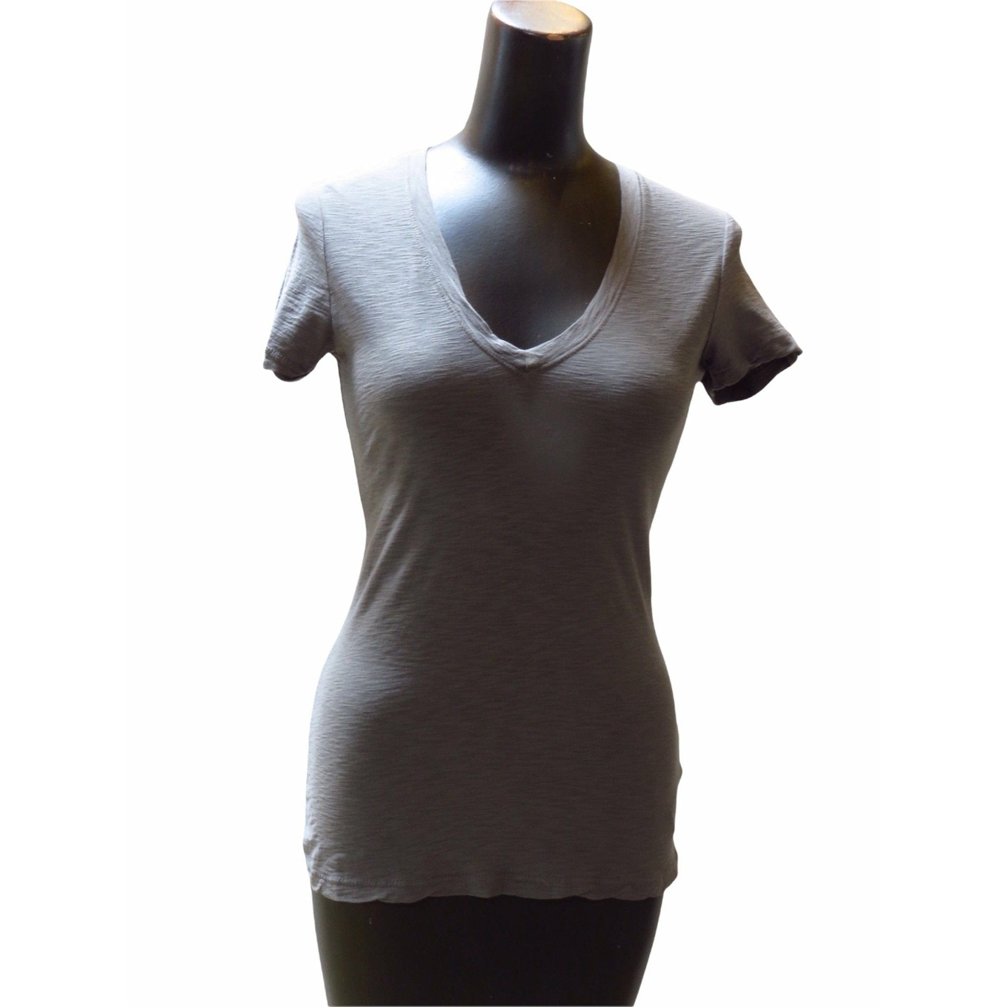Shirts & Tops James Perse Casual V-Neck Tee - Cotton Slub Top Dark Slate Gray