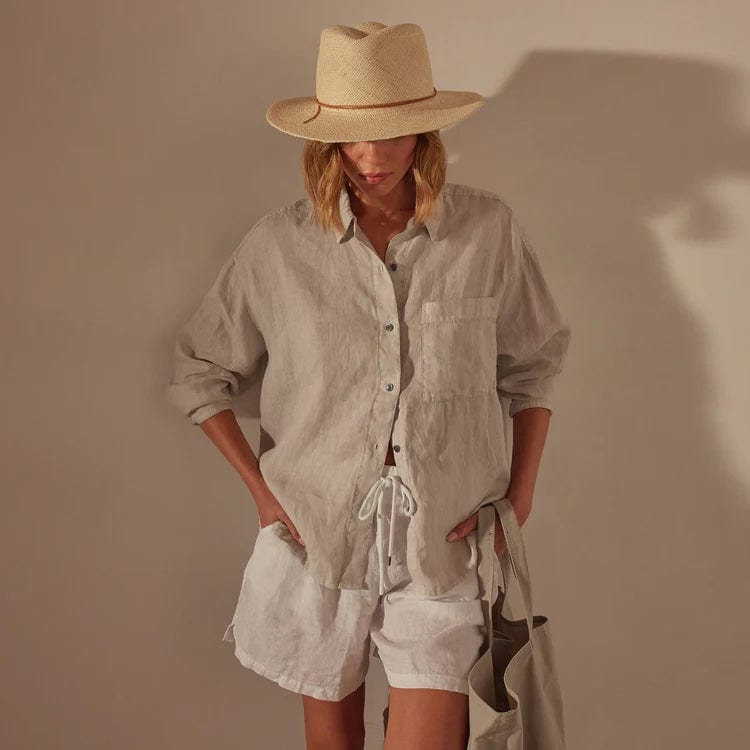 Shirts & Tops James Perse Oversized Shirt - 100% Linen Garment Dyed Dim Gray