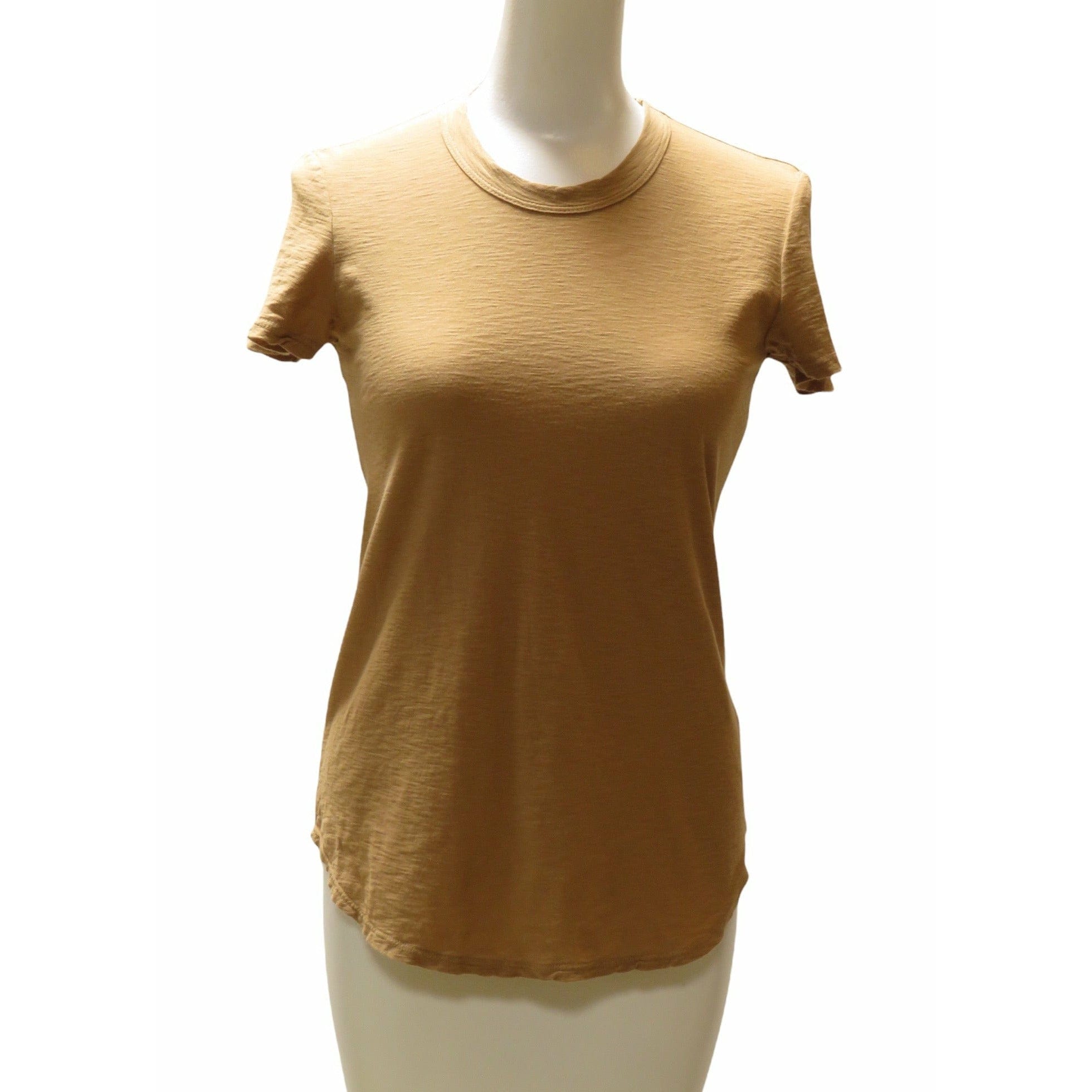 Shirts & Tops James Perse Sheer Slub Crew Neck Tee - Fitted Cotton Top Saddle Brown