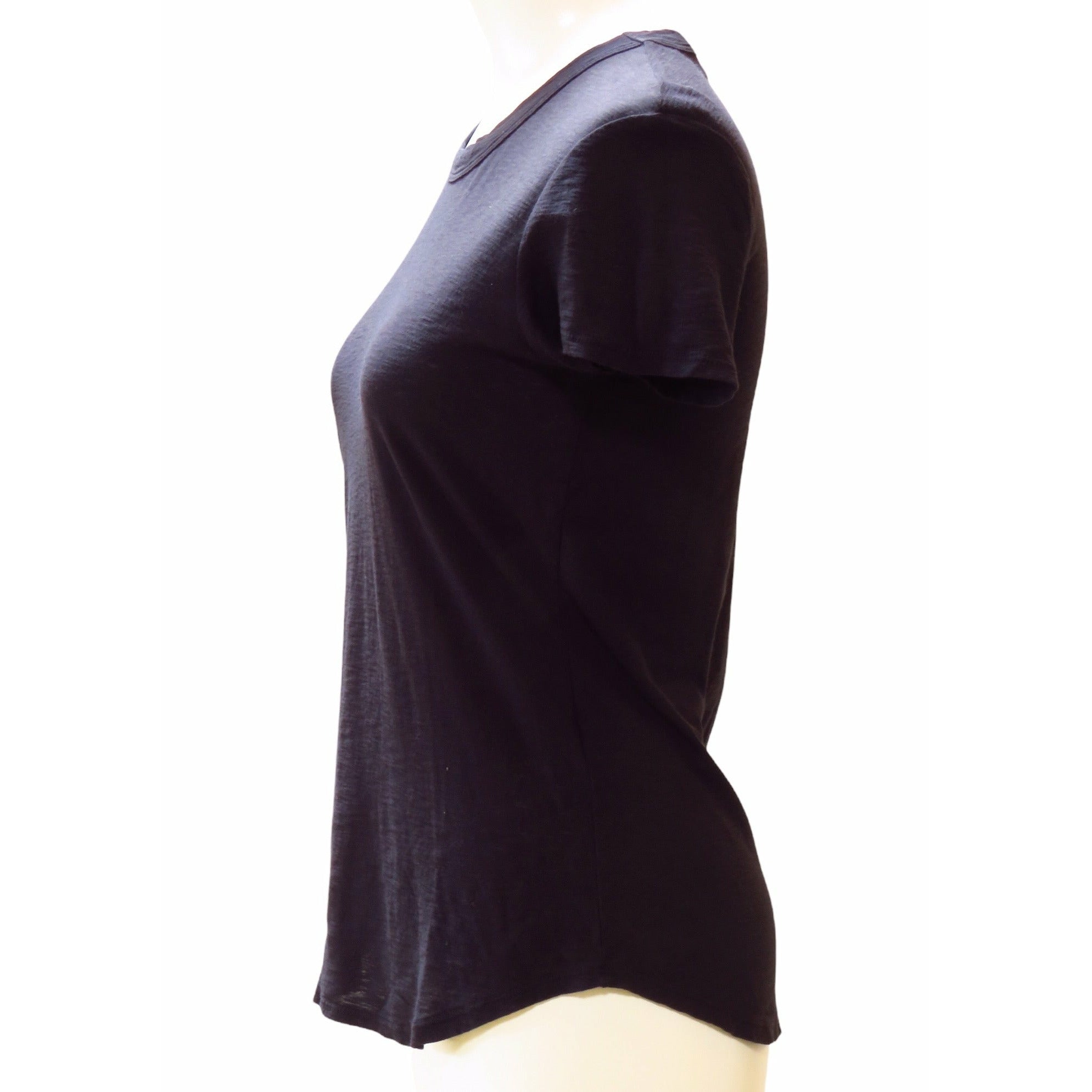 Shirts & Tops James Perse Sheer Slub Crew Neck Tee - Lightweight Cotton Top Black