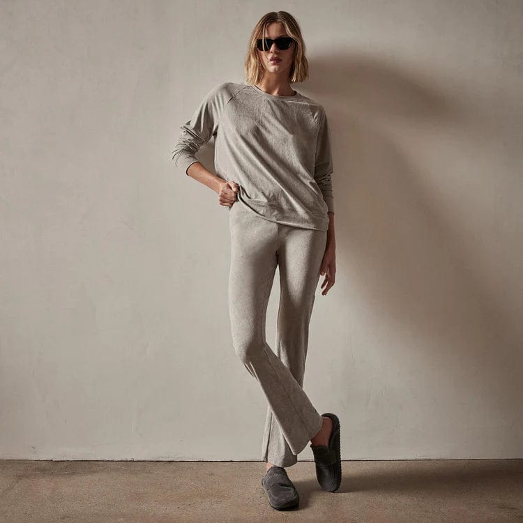Shirts & Tops James Perse Stretch Velvet Sweatshirt - Relaxed Raglan Crew Rosy Brown