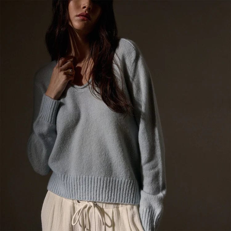 Sweater James Perse Cashmere Soft V Sweater - 100% Cashmere Black